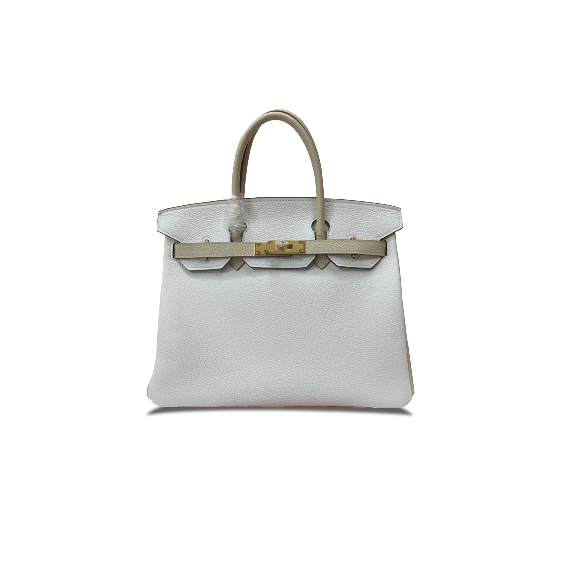H**mes master birkin 30 togo leather pure white milkshake white gold buckle handbag 90252991 (30*23*15cm)